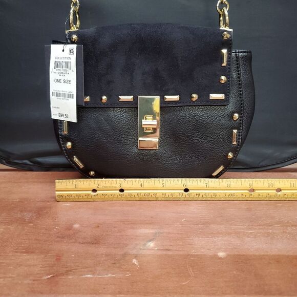 Black Saddlebag Style Crossbody Chain Strap Purse by INC International Concepts - Picture 6 of 9